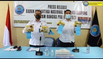 BNN Lampung Gagalkan Penyelundupan Sabu-Sabu Jaringan Aceh-Lampung